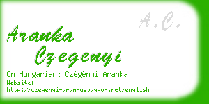 aranka czegenyi business card