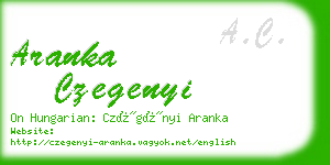 aranka czegenyi business card